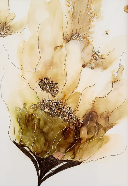 Winter Fantasy Flower in Sage and Teak by Lynda Krupa